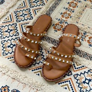 Fun and neutral studded sandals